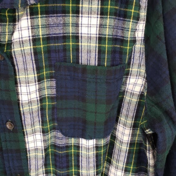 LL Bean Relaxed Fit Scotch Plaid Flannel Button Down Shirt XL - Picture 5 of 12
